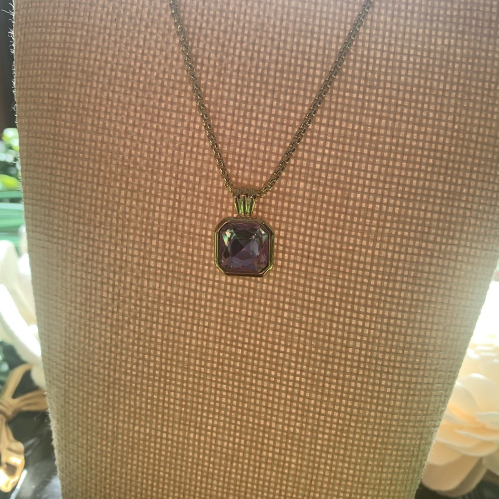 Park Lane “ORCHID” Gold and Purple Pendant Necklace - Picture 13 of 16
